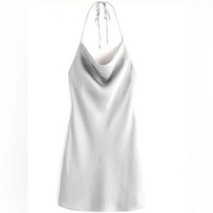 Cowl Neck Slip Mini Dress🩶